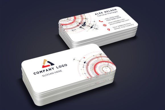 Abstract Hi Tech Business Card Design Te: Elevate Your Brand Identity