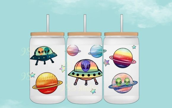 Alien Space 16oz Glass Wrap Star Galaxy: Transforming Everyday Drinks into Custom Art