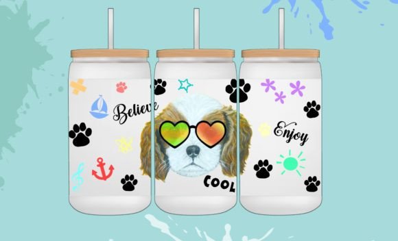 Dog Glass Can Wrap Png 16oz Libbey Glass