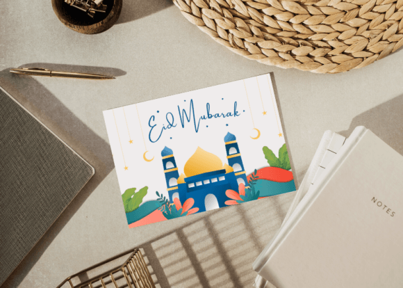 Eid Al Fitr Greeting Card: Digital Thank You Template