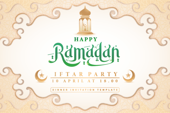 Elevating Brand Storytelling with the Happy Ramadan Illustration a Iftar Party Collection