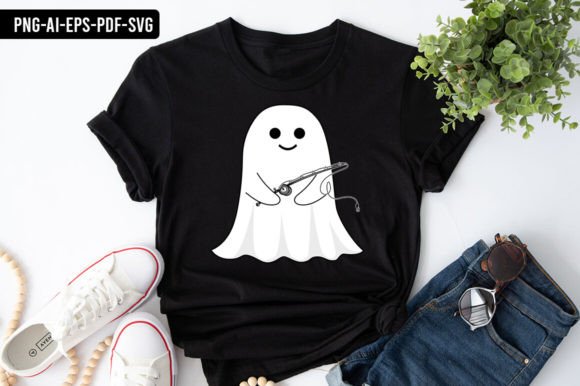Ghost Fishing Halloween: Creative Digital Clip Art