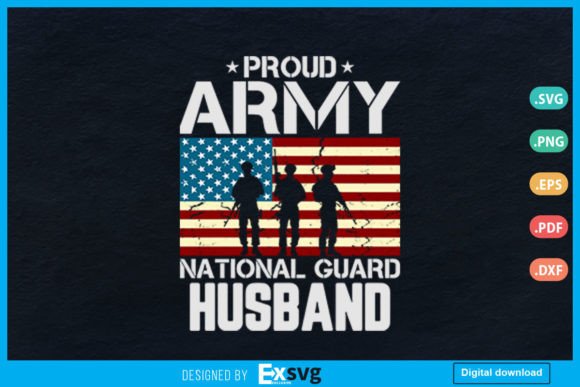 Proud Army Husband with American Flag