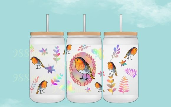 Robin Bird Png 16oz Glass Can Birds: A Creative Asset for Custom Projects