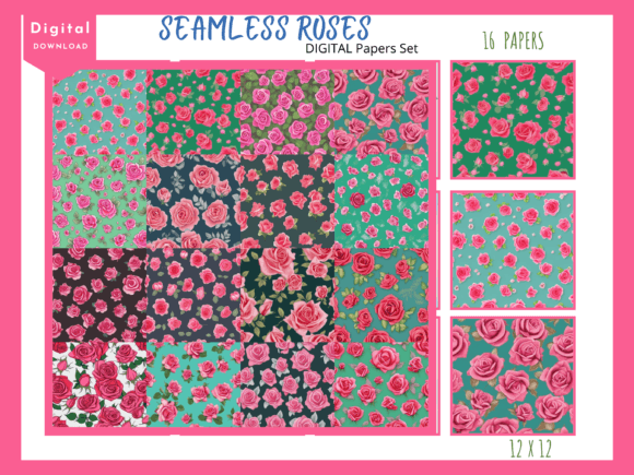 Seamless Roses Digital Paper Patterns: A Creative Resource for Modern Designers