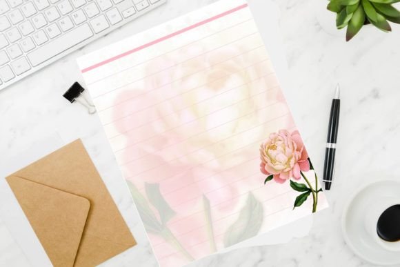 Soft Pink Rose Stationery