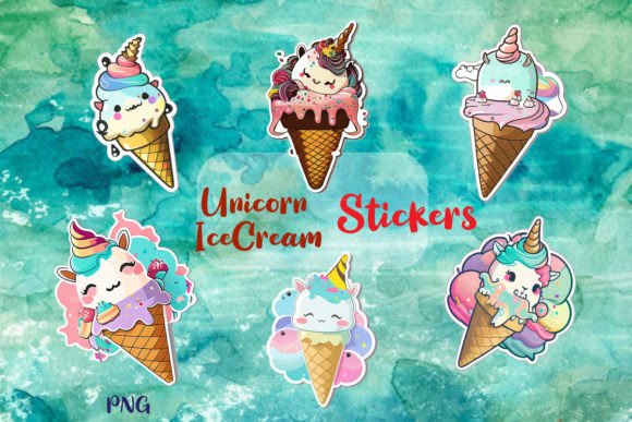 Unicorn Iecream Stickers: The Ultimate Digital Asset for Creative Business Owners
